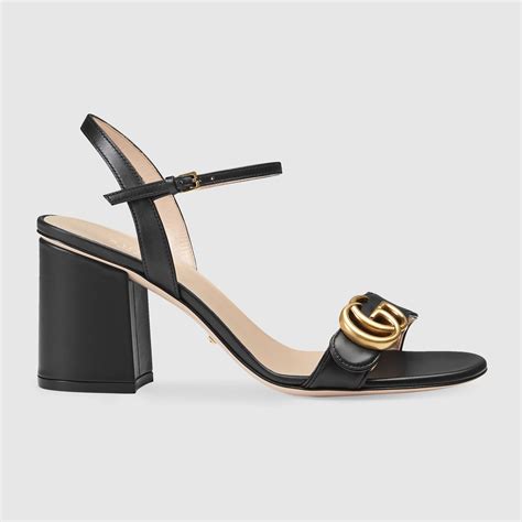 gucci black satin sandals|Gucci black heel sandals.